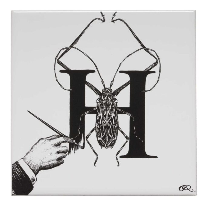 H - Handrawn Harlequin Beetle Tile-0