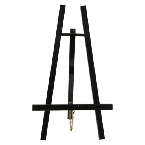Black ZZ shape Tile Easel with gold chain - the perfect accompaniment to an Intricately Inked tile of your choice. Made in England