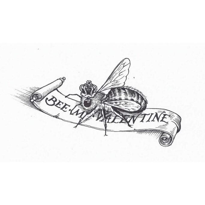 Bee My Valentine Intricate Ink Print-0