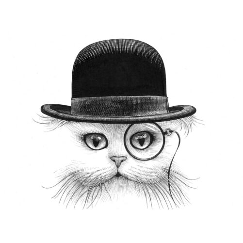 Cat in Hat Intricate Ink-0