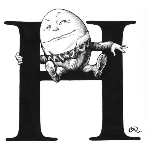 Humpty Holding On Intricate Ink-0