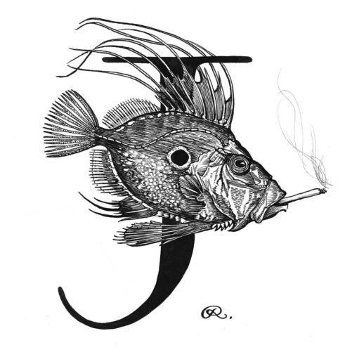 J - John Dory with a Joint Intricate Ink Print-0