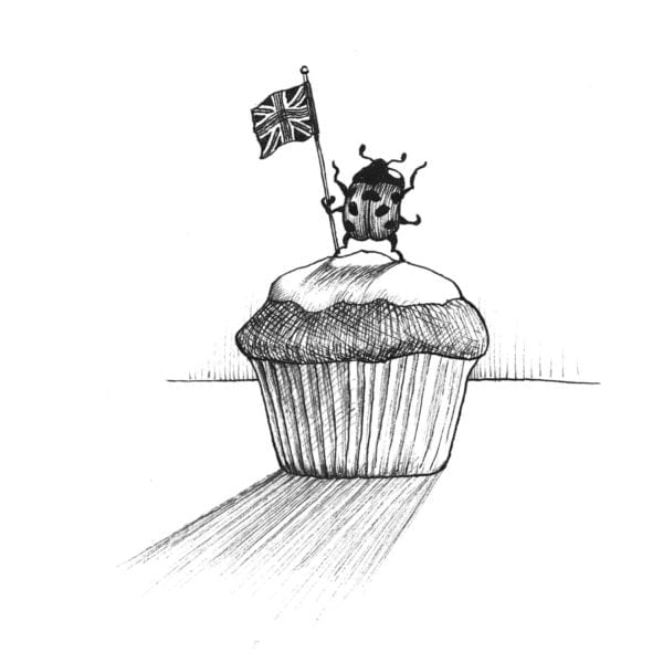 Ladybird Cupcake Intricate Ink Print-0