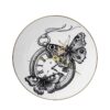 White Fine Bone China Time Flies Butterfly Clock, with brass battery operated mechanism. Available in all of our Perfect Plates.