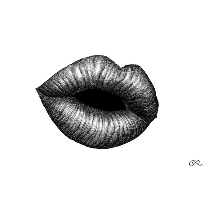 Luscious lips Intricate Ink Print-0