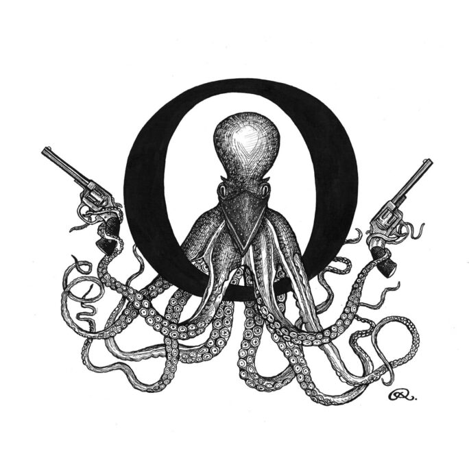 O - Outlaw Octopus Intricate Ink Print-0