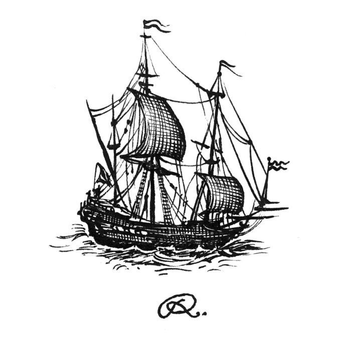 Pirate ship Intricate Ink Print-0
