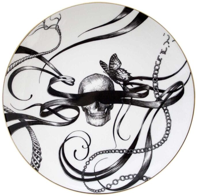 Swirly Masked Skull Plate-0