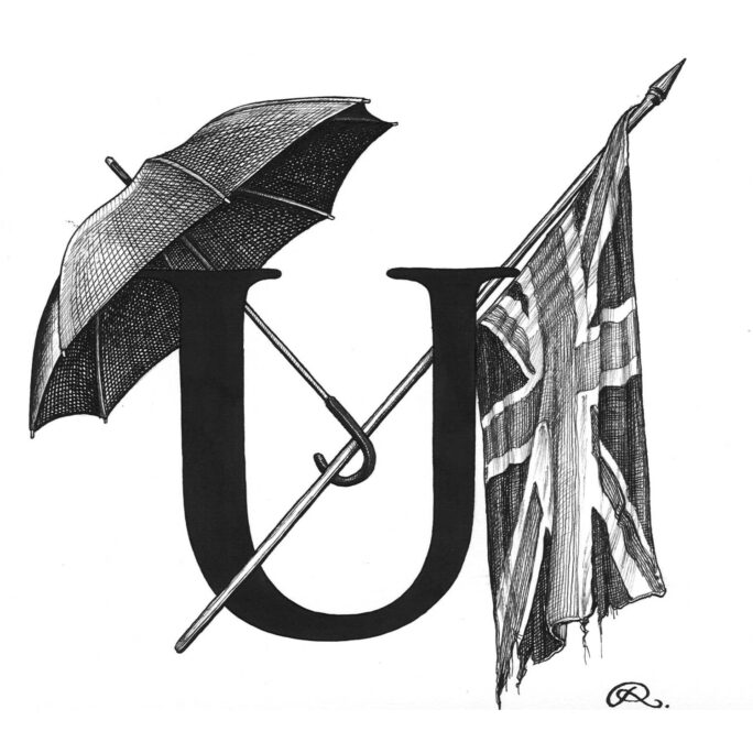 U - Union of Umbrellas Intricate Ink Print-0