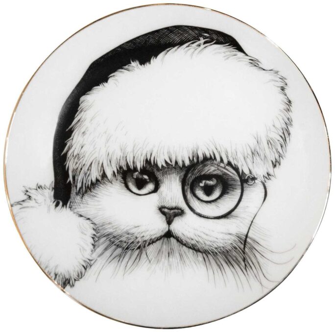 Santa Cat Plate Coaster