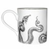 Octopus holding the gun ink design on a fine bone china mug