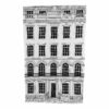 Image of the buildings in ink design on tea towel