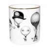 Balloon Cutesy Candle in a Fine Bone China container decorated with black Intricate Ink Illustrations. Made in England