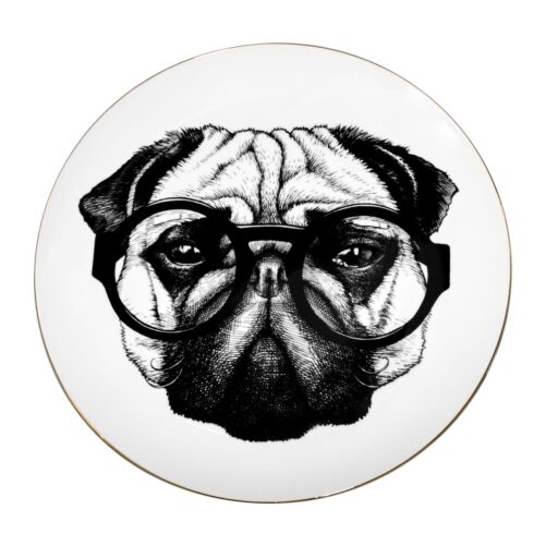 Percy Pugworthy Plate Coaster Pug Dog