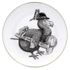 White Fine Bone China Natural History Museum Dodo Plate hand decorated & hand edged in 22 carat gold. Made in England