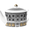 Fine Bone China teapot.Hand decorated with Rory's exclusive Intricate Ink Illustration of Fortnum & Mason Shop facade on Piccadilly London