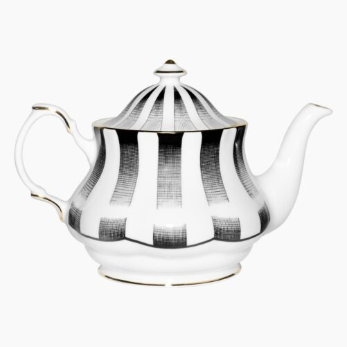 Big Top Teapot in ink design on white fine bone china teapot with 22 carat detailing