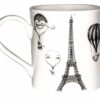 Absolutely gorgeous White Fine Bone China Dietrich Daydreams Eiffel Tower Majestic Mug, decorated in 22 carat gold. Made In England.