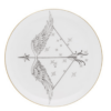 White Fine Bone China Sagittarius Zodiac Plate with a jet black hand screen printed Intricate Ink Illustration. Made In England.