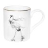 Flamingo on a rollerblades with sunglasses and bag ink design on a fine bone china mug