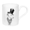 dog wearing top hat on fine bone china majestic mug