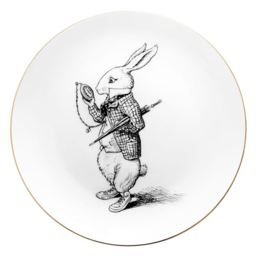 Alice in Wonderland White Rabbit Watch Plate fine bone china