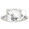 Fine Bone China Alice in Wonderland White Rabbit with cards Teacup & Saucer