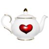 Fine Bone China red love heart teapot