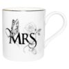 Fine Bone China Mug with Mrs and butterflies design, perfect for weddings