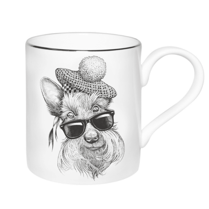 dog wearing sunglasses mug by rory dobner