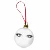 Image of a ceramic bauble with a ribbon - with 2 eyes