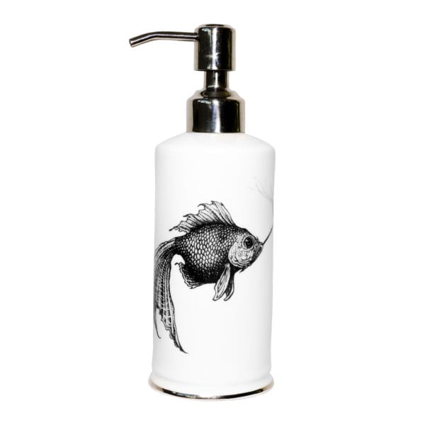 Hand washing Heaven. Fine Bone China Smokey Fish Soap Dispenser to keep you company during your 20 second rub/ a-dub-dub.