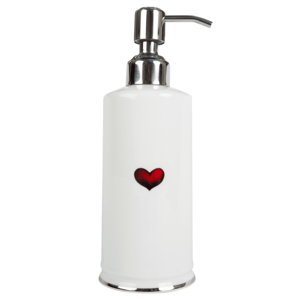 red love heart soap dispenser by rory dobner