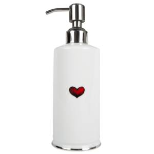 red love heart soap dispenser by rory dobner