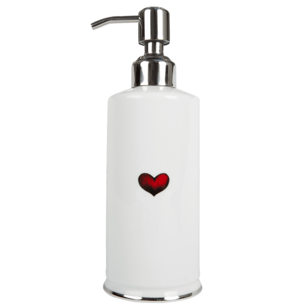 red love heart soap dispenser by rory dobner