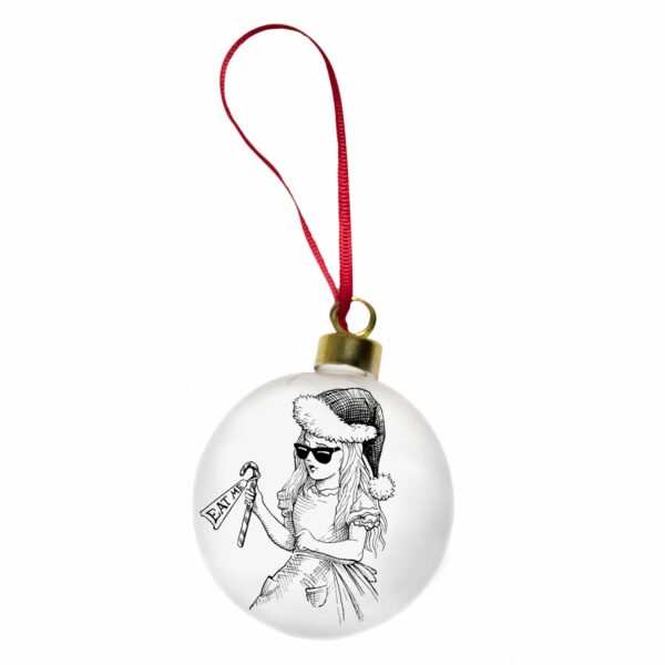 Alice Wonderland Candy Cane Bauble