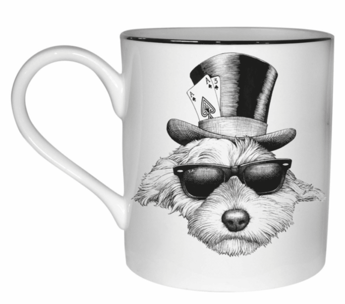 dog sunglasses mug by rory dobner