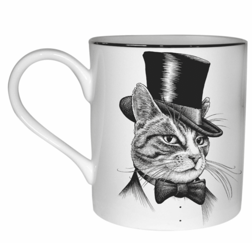 cat top hat mug by rory dobner