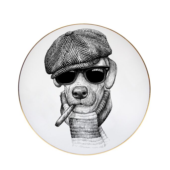 smoking dog plate by rory dobner
