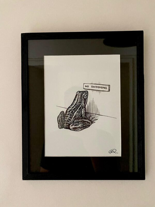 Framed No Swimming Print